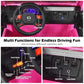 Costzon 2-Seater Ride On Truck, 12V Battery Powered Electric Vehicle Toy W/Remote Control, 3 Speed, Led Lights, Mp3, Horn, Music, 2 Doors Open, Spring Suspension, Ride On Car For Kids (Pink)