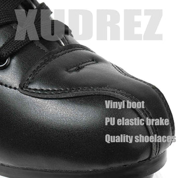 XUDREZ Classic Roller Skates High-Top Double-Row Leather Roller Skates for Women and Men (Black Black Wheel,9)