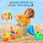 TOY Life 36 Pcs Beach Toys Sand Toys Toddlers with Castle Bucket Shovels & Sand Castle Building Kit Molds, Sandbox Toy Travel, B