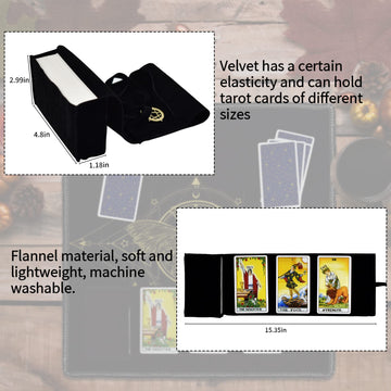 Knana 2Pcs Tarot Card Cloth - Velvet Tarot Cloth With Tarot Card Holder Bag, Golden Bee Pattern Altar Tarot Cloth 19.68 By 19.68