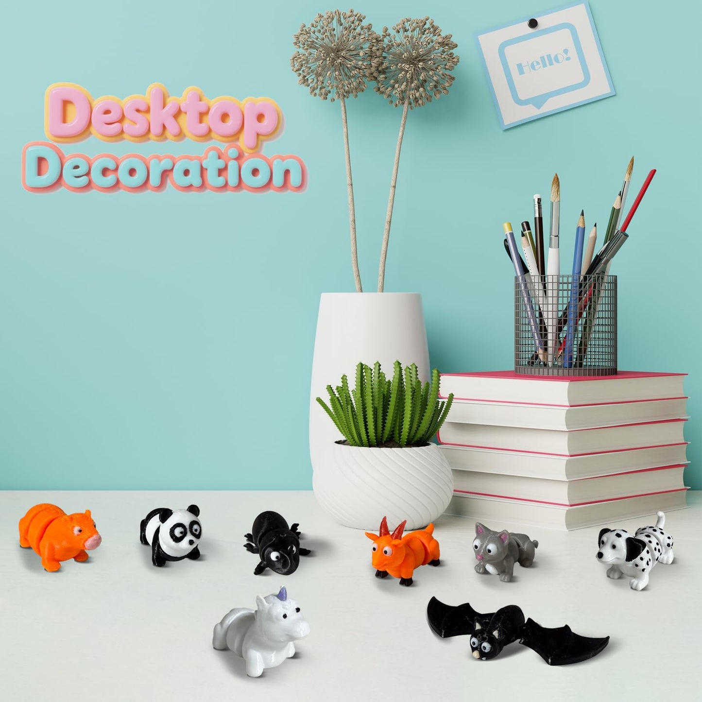 MTNSPTCR 15 Pcs Mini 3D Printed Articulated Animal Figurines - Fidget Toy, Unique Designs, Plastic, Mystery Pack Party Favors for Kids