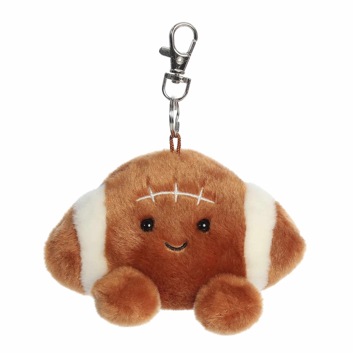 Aurora Adorable Palm Pals Tackle Football Clip-On - Fun Collectible Plush for Kids and mature-themed Collectors - Perfect for Decorating Rooms and Birthday Gifts - Brown 5 Inches