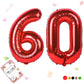 Smlpuame 40 Inch Number Balloon 0-9 Red Large Number 60 Balloons,Digital Balloons For Birthday Party Celebration Decorations Sup