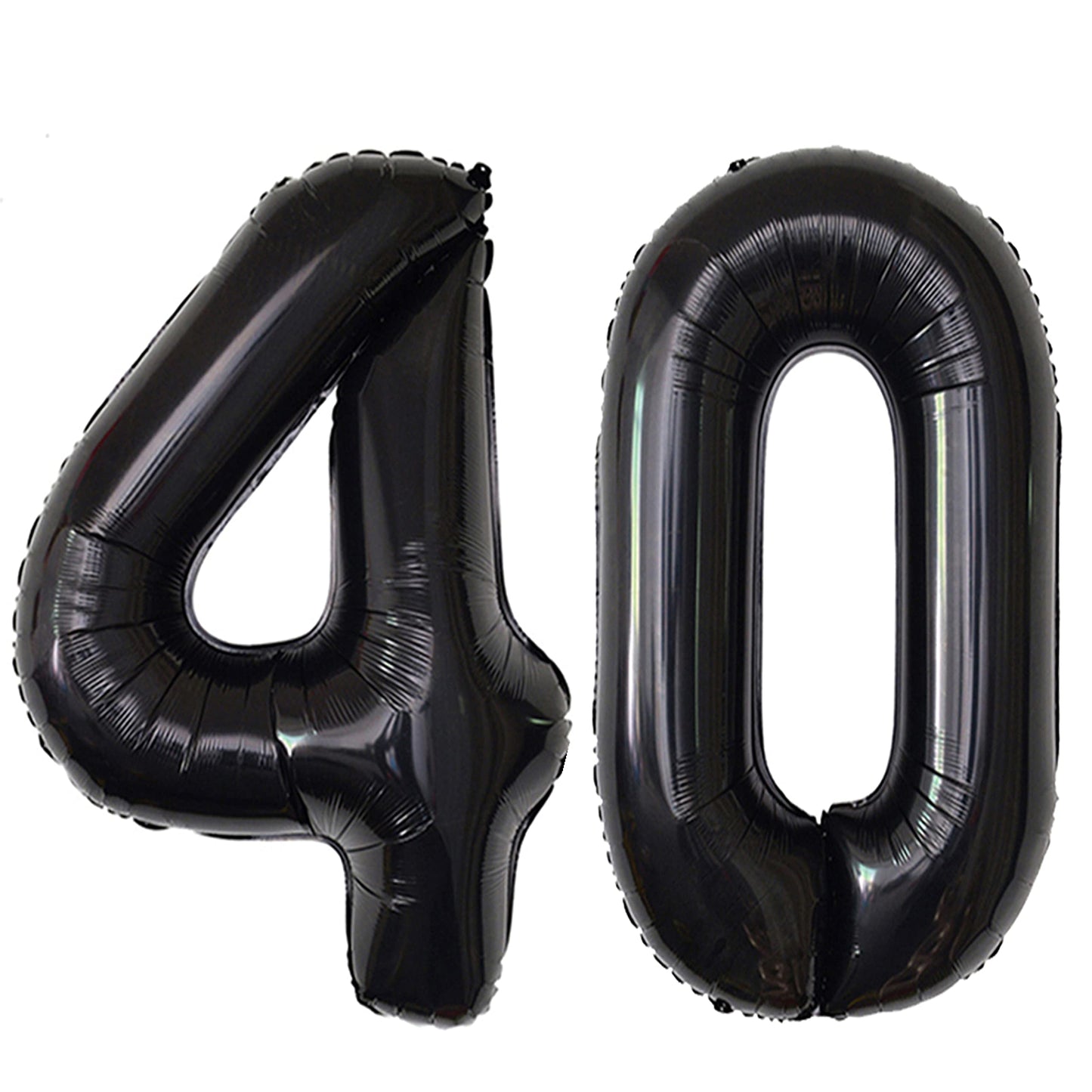COLORFUL ELVES Giant Jumbo Number 40 Foil Mylar Balloons, Black, 40th Birthday Party Decorations, Aluminum, 40 Size