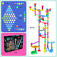 Meland Marble Run - 208Pcs Marble Maze Game Building Toy For Kids, Marble Track Race Set & Stem Learning Toy Gift For Boy Girl Age 4 5 6 7 8 9+(142 Pcs + 60 Glass + 5 Led Lighted Marbles)