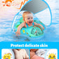 Laycol Baby Swimming Float Inflatable Baby Pool Float Ring With Sun Protection Canopy,Add Tail No Flip Over For Age Of 3-36 Months (Dinosaur, S)