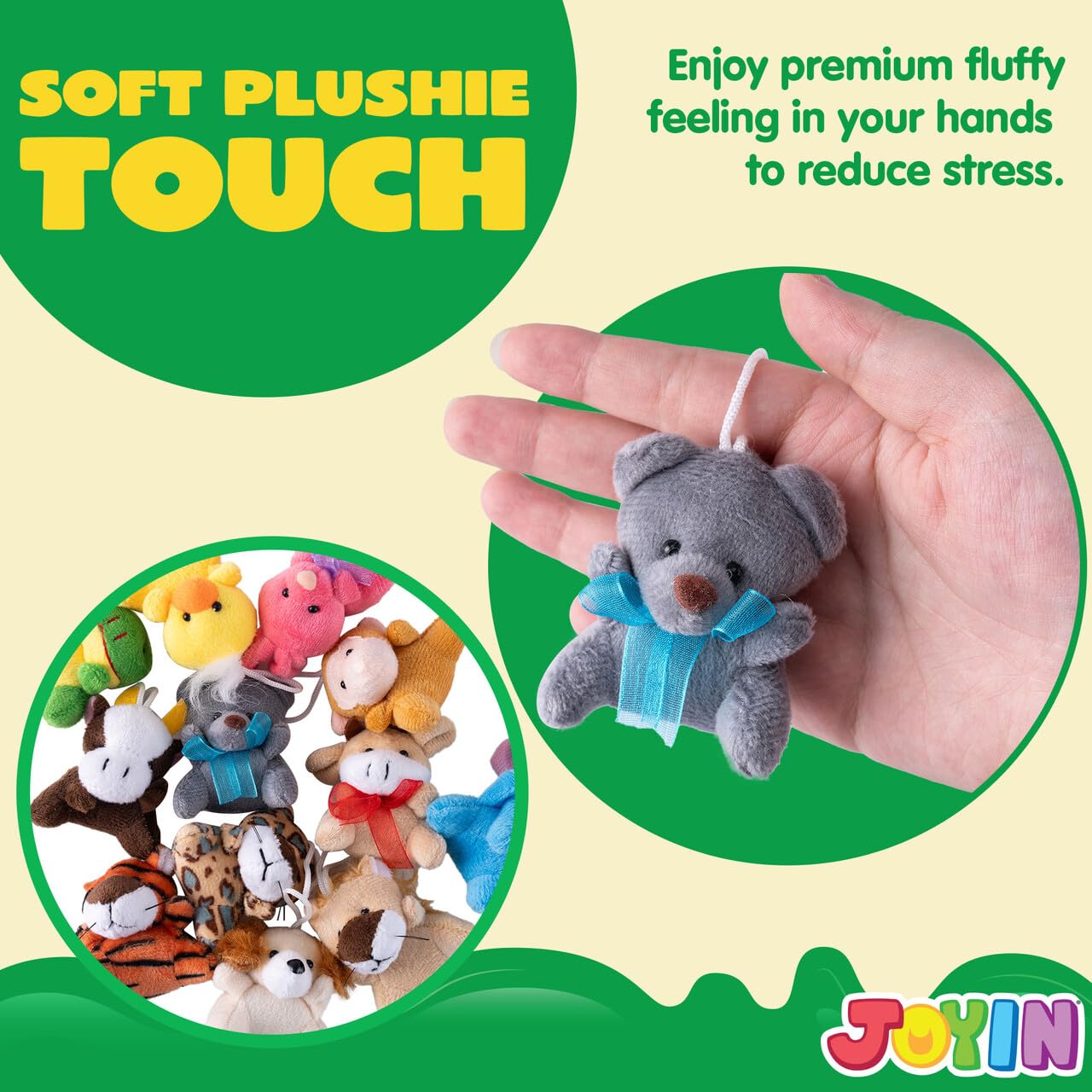 Joyin 12 Pack Random Mini Animal Plush Toy Assortment (12 Units 3' Each),Bulk Stuffed Animals For Kids, Small Animals Plush Keychain Decoration, Carnival Prizes, Valentine'S Day Party Favors