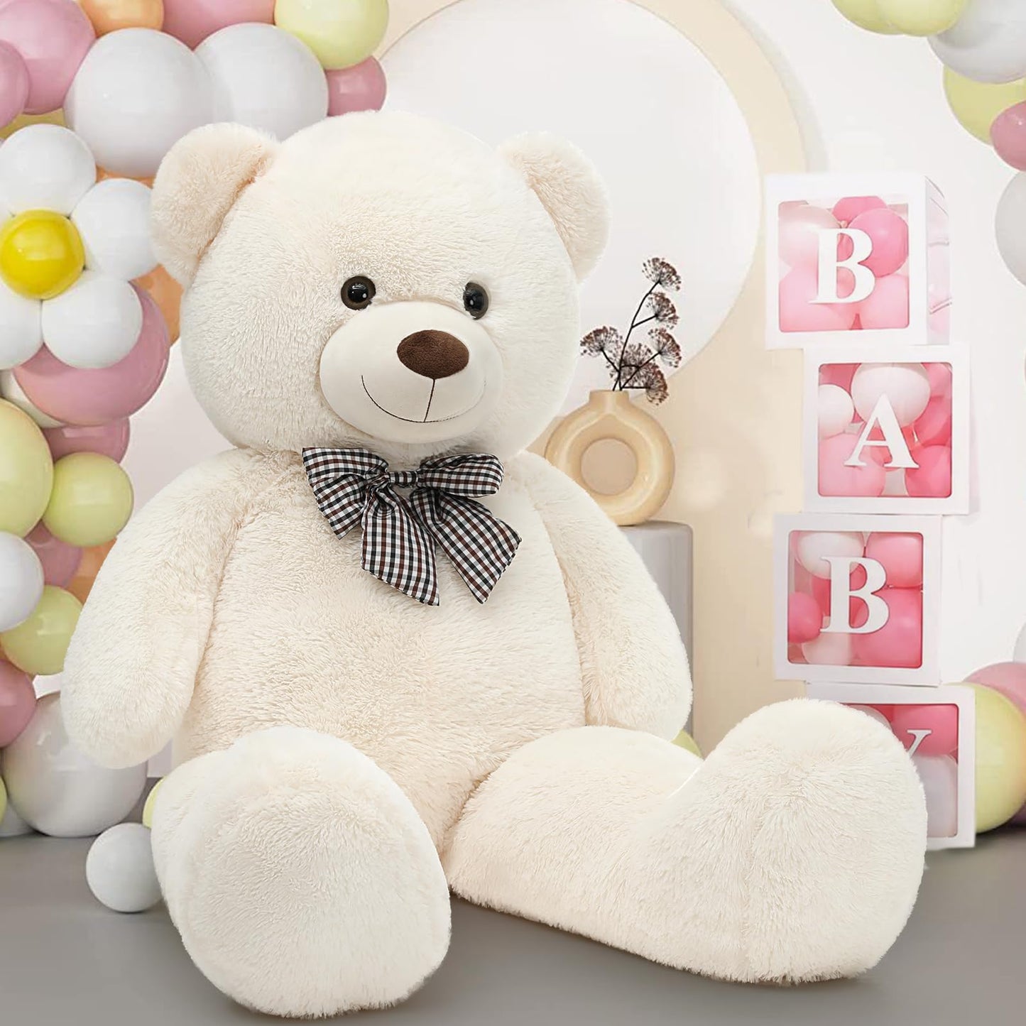 Maogolan Giant Teddy Bear Big 4 Feet Stuffed Animal Stuffed Bear Baby Shower Life Size Large Teddy For Girlfriend Boyfriend Wife Children