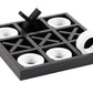 Deco 79 Wood Tic Tac Toe Game Set With White Os, 14' X 14' X 2', Black