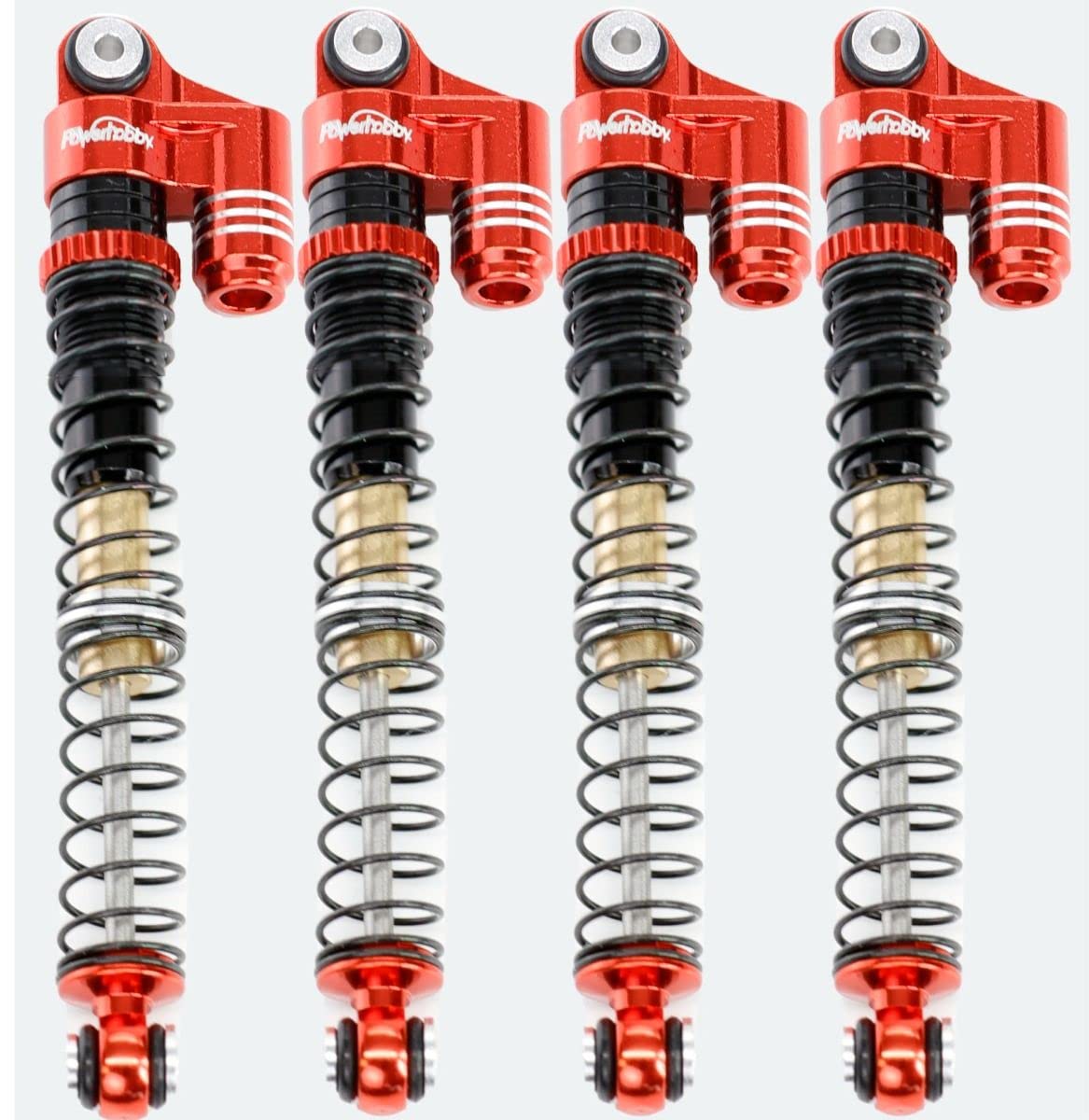 Powerhobby 1/24 Axial SCX24 Aluminum 58mm Long Travel Shocks (Red)