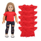 AugFrog 5 Pcs T-Shirts for 18 Inch Dolls, Summer Outfit Doll Clothes Accessories, Short Sleeved Classical Tee Fit - Red