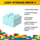 Room Copenhagen Lego Box Stackable Storage Solution-Brick 4, Light Royal Blue