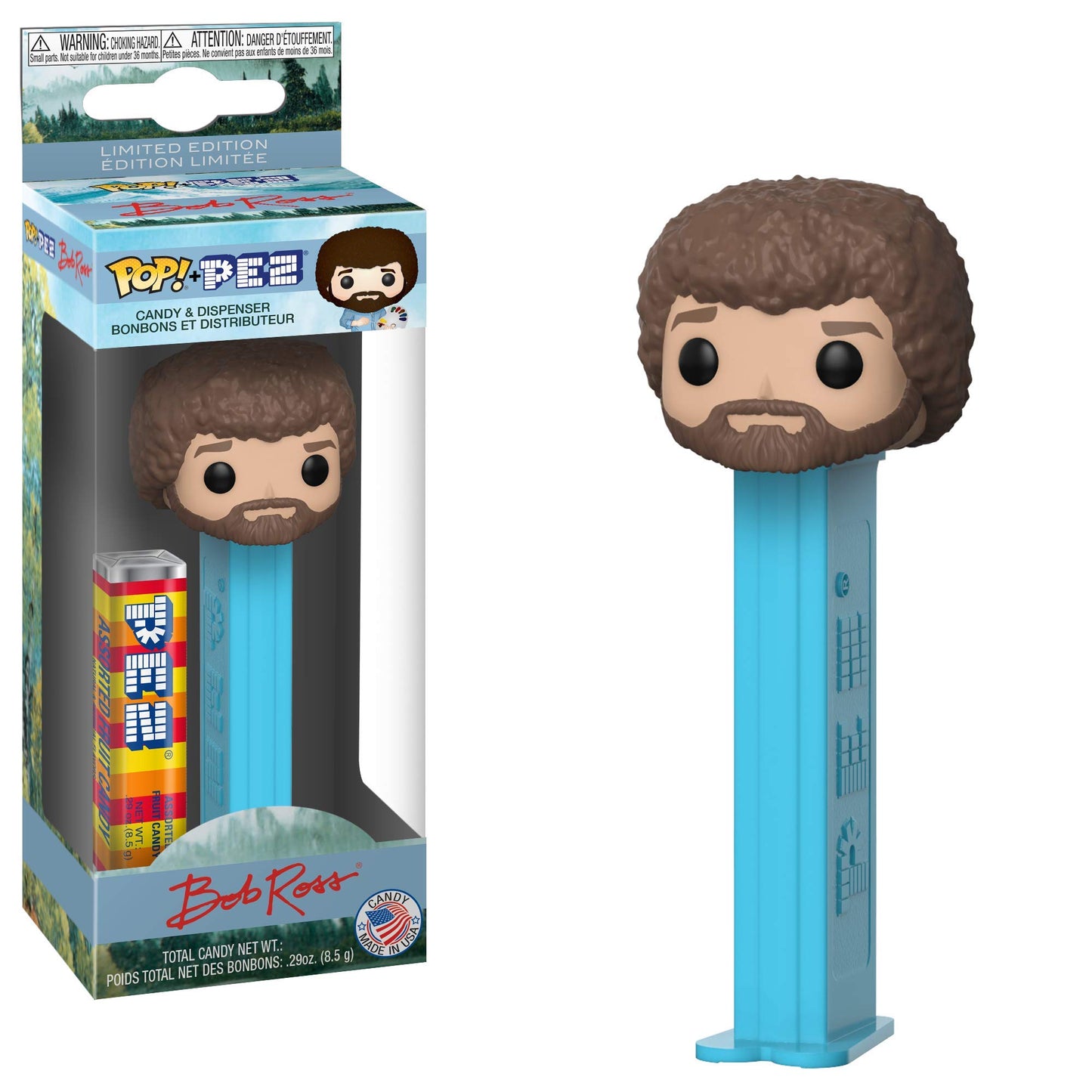 Funko Pop! Pez Bob Ross Figure 32494 - Multicolor Plastic Collectible