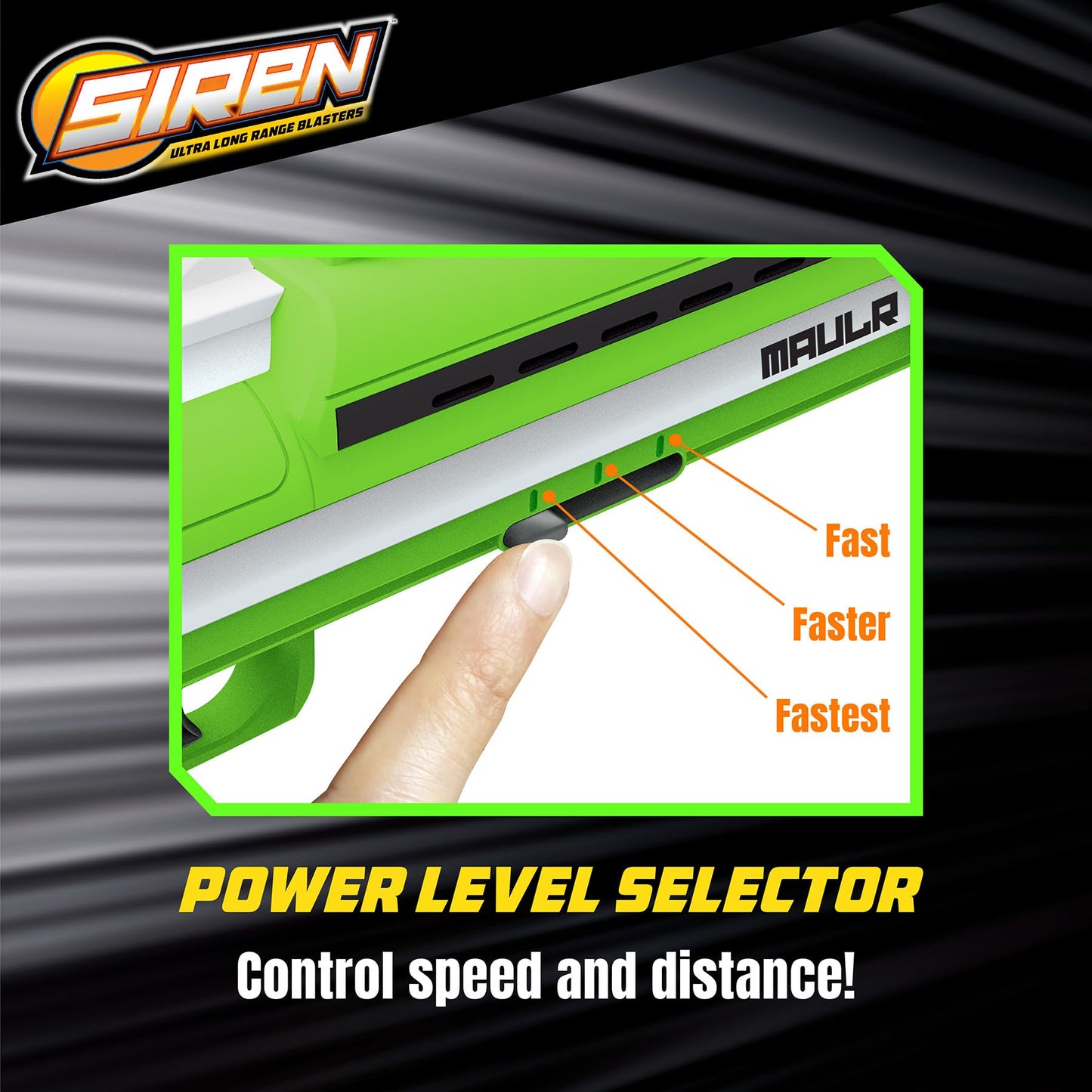 Siren Blasters Maulr Ultra Long Range Foam Dart Blaster, Pump-Action Multi-Shot, 200 Ft Range, 220 Fps, Adjustable Fire Power (C