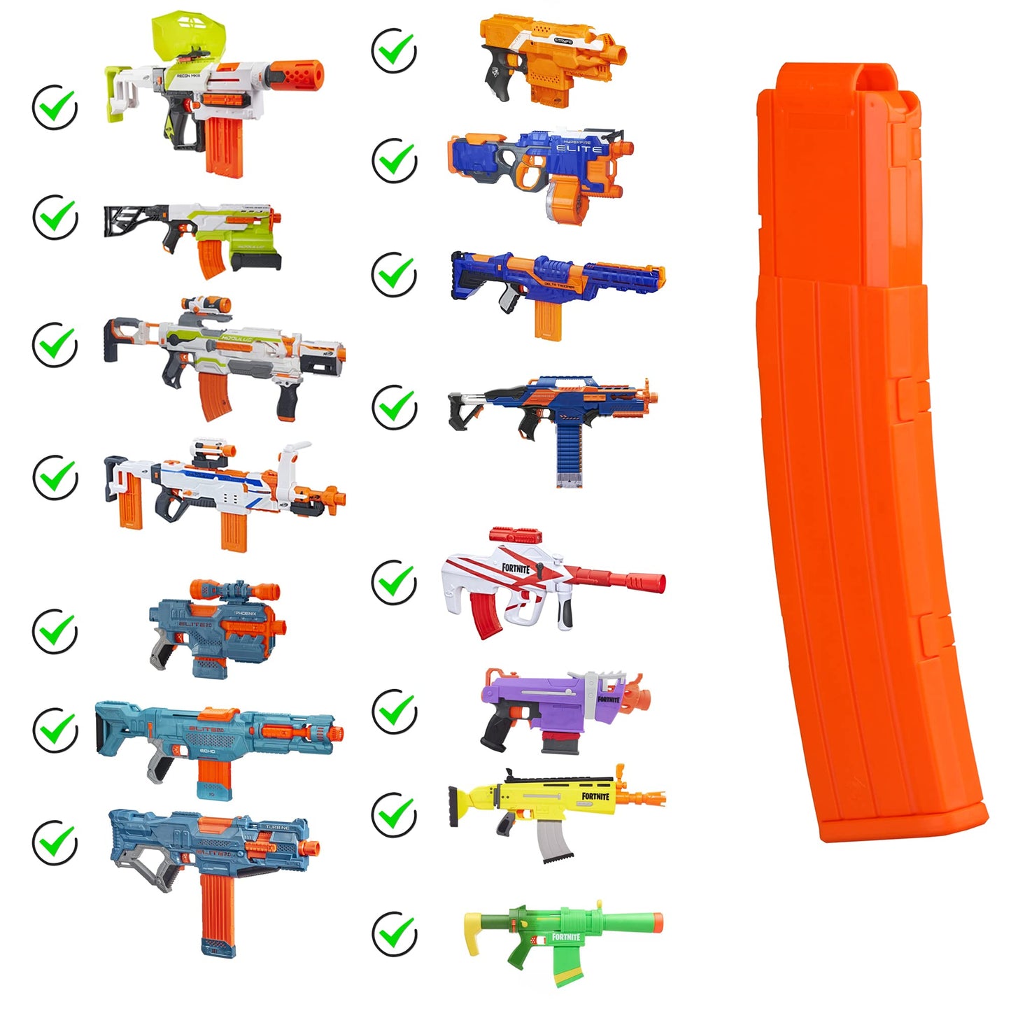 Worker 22-Darts Banana Magazine Clip Replacement For Nerf N-Strike Elite Toy (Orange)