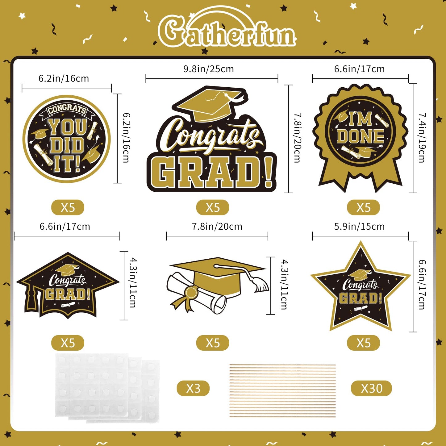 30Pcs Graduation Party Decorations Class Of 2024 Congrats Grad Table Centerpiece,Graduation Table Decorations,Graduation Centerp