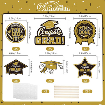 30Pcs Graduation Party Decorations Class Of 2024 Congrats Grad Table Centerpiece,Graduation Table Decorations,Graduation Centerp