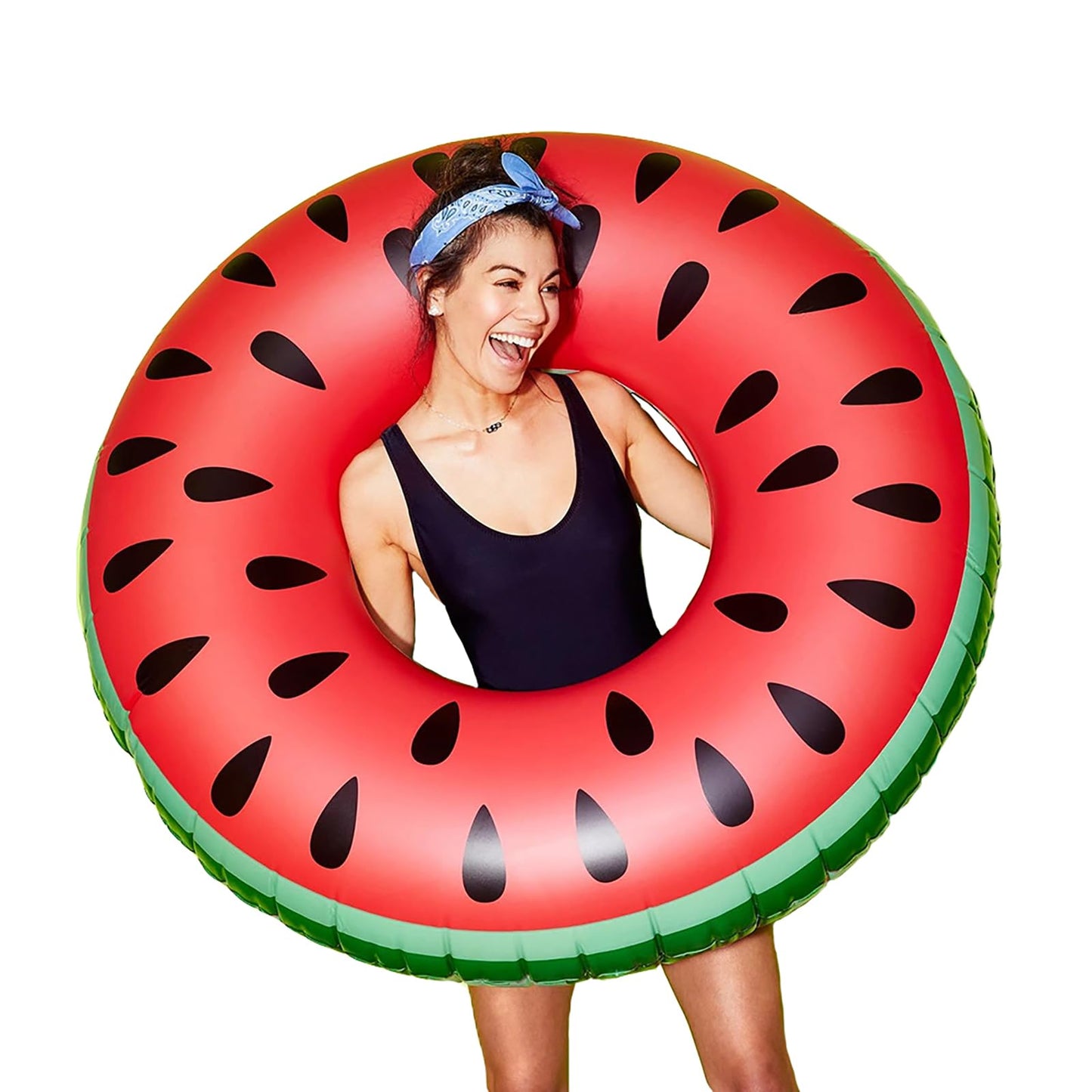 Inflatable Watermelon Pool Float for mature-themed Large Swimming Tube 4Feet Ring mature-themed Floaties Outdoor Swim Pool Toy Party Decoration