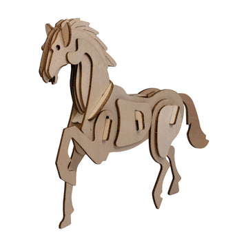 Eco 3D Wooden Puzzle - Horse From Deluxebase. Sustainable Wood Animal Puzzle Craft Set. Model Building Kit For Educational Toys
