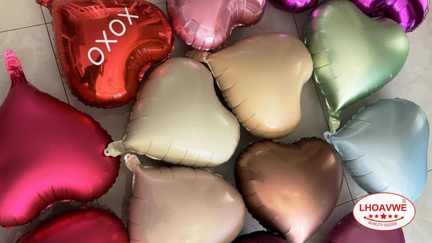 Retro Love Heart Shaped Balloons Pack Of 12,18 Inch Love Valentine Balloons Heart Romantic Balloons For Valentines Day Propose M