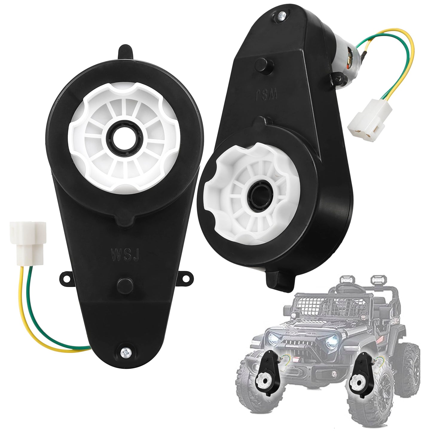 2 Pcs Kids Ride On Car Gearbox 550 12V Motor 40000Rpm, Electric Motor Gearbox Motorcycles High Speed Rs550 Drive Engine Match Ch