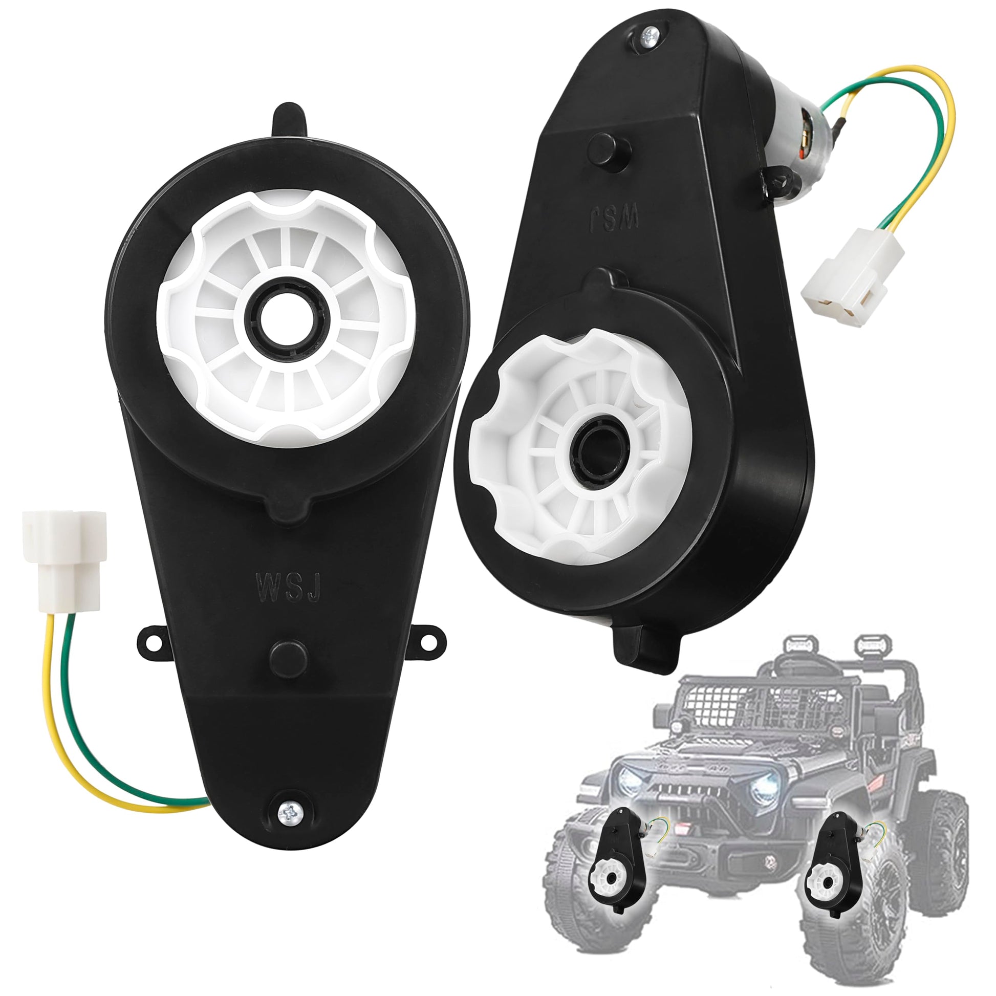 2 Pcs Kids Ride On Car Gearbox 550 12V Motor 40000Rpm, Electric Motor Gearbox Motorcycles High Speed Rs550 Drive Engine Match Ch