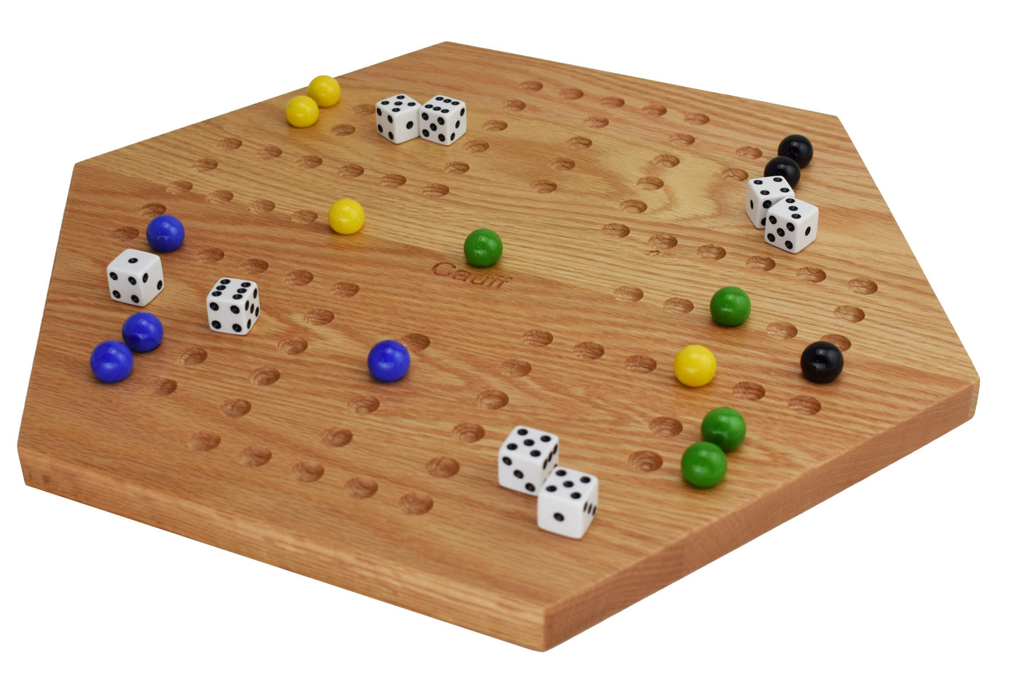 Solid Oak Double Sided Marbles Board Game Wooden 16 Inch By Cauff
