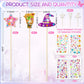 Juexica 24 Pcs Halloween Fairy Wands Kit Including 24 Unfinished Wood Pumpkin Wands and 6 Sheets Gem Stickers for Witch and Prin
