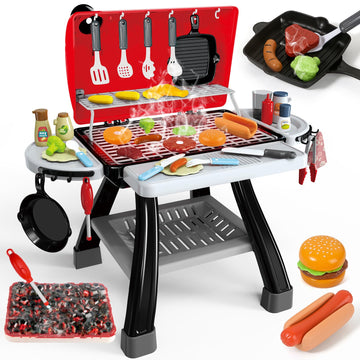 35Pcs Kitchen Toy Set, Bbq Grill Playset, Little Chef Play, Interactive Cooking Set For Kids - Christmas Birthday Gift For Boys 