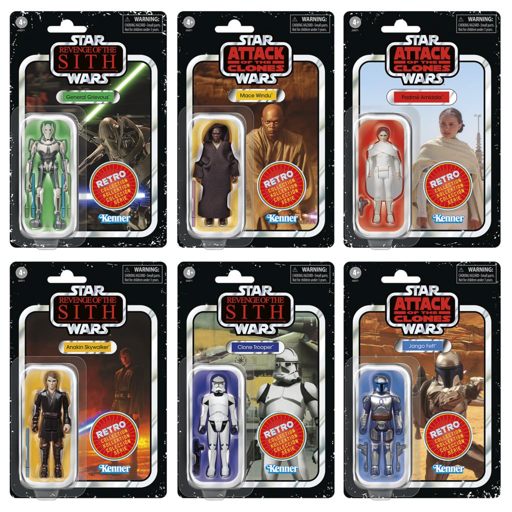 Star Wars The Retro Collection - Attack of the Clones Revenge of the Sith Collectible Figure Multipack