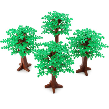 4Pcs Large Trees City Building Block Compatible With Major Brand - Classic Bricks Pieces And Parts Toy Set 6.7Inch Height Botanical Forest Garden Plant Accessories