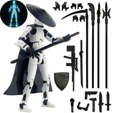 Pkghokids Already Assembled T13 Action Figure Accessories,Dummy 13 T13 Multi-Jointed Movable 3D Printed Toys (Luminous)