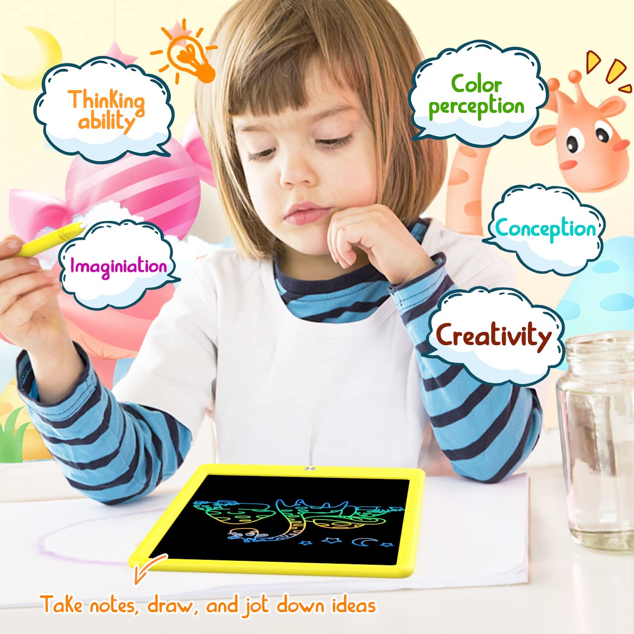 Lcd Writing Tablet Doodle Board,10.5 Inch Colorful Drawing Pad,Electronic Drawing Tablet, Drawing Pads,Travel Gifts For Kids Age