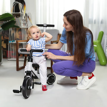 XJD 7 in 1 Toddler Bike with Push Handle,Tricycles for 1 to 3 Years Old, Toddler Tricycle with Push Handle for Boy Girl, Baby Ba