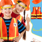 Puteraya 12 Pcs Kids Construction Worker Costume Dress Up Include Construction Vest Hard Hat Goggles For Kids Halloween (Color S