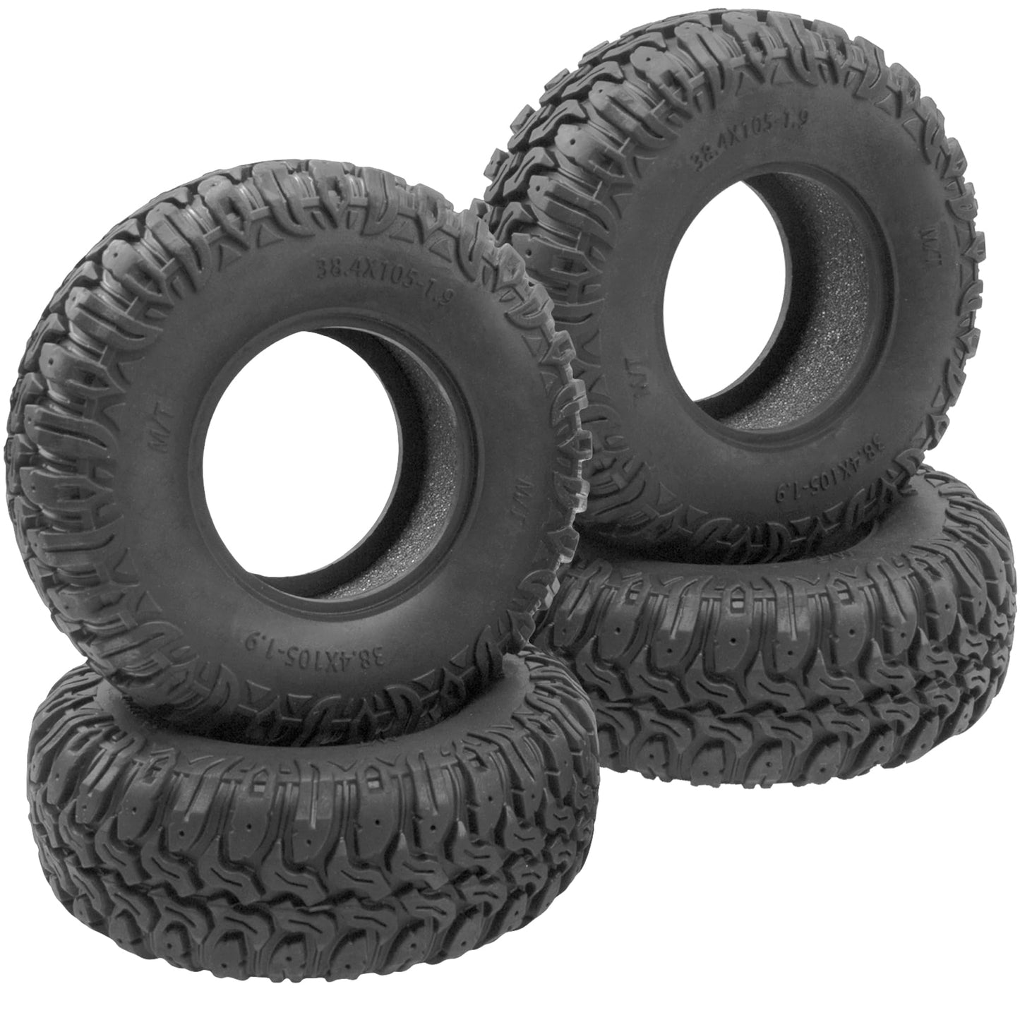 ShareGoo 1.9 inch RC Crawler Tires Rubber Mud Tires OD 103mm Compatible with Axial SCX10 90046 AXI03007 Tamiya CC01 D90 1/10 RC