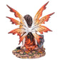 Pacific Giftware Fairyland Red Winged Fairy With Baby Owl Statue Figurine