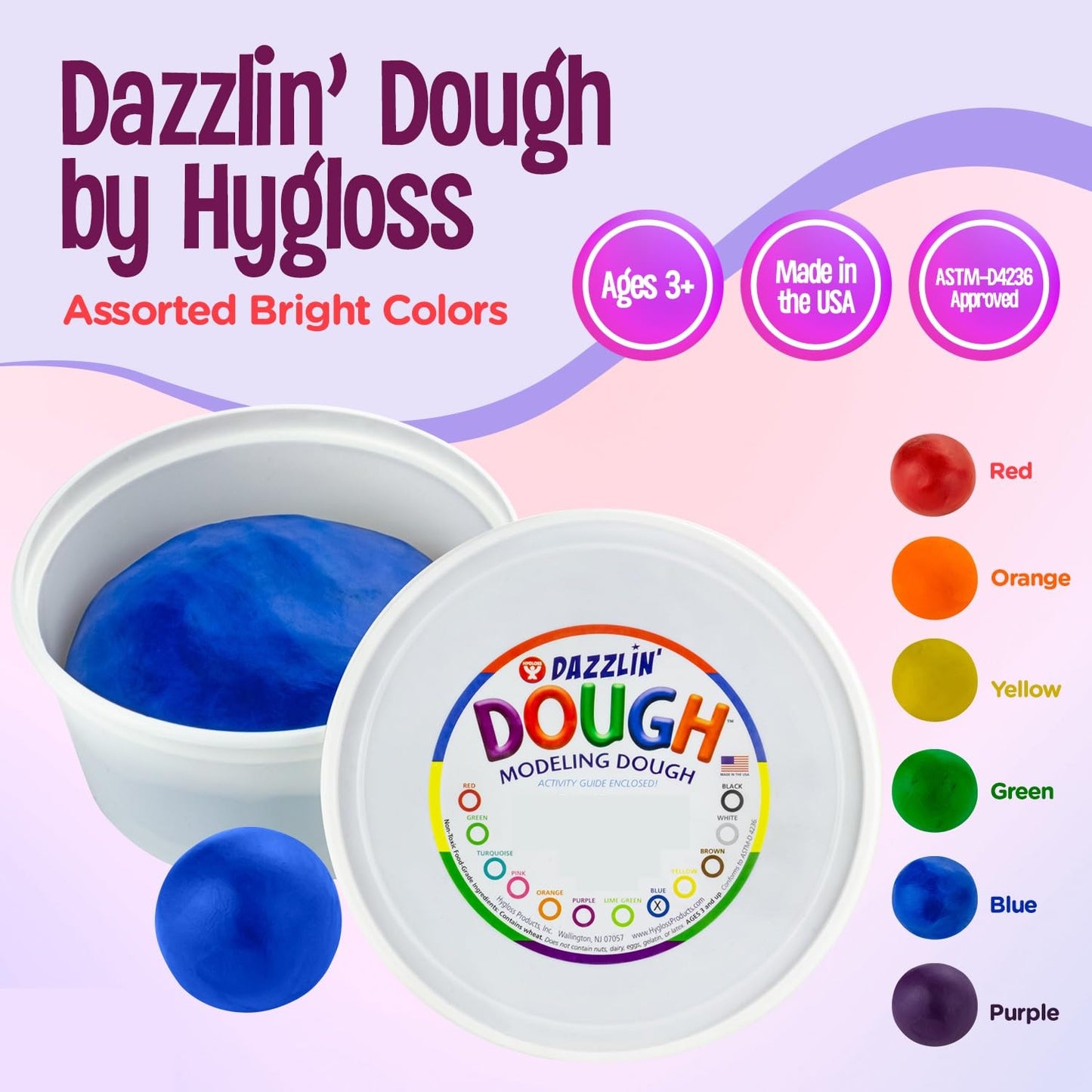 Hygloss Play Modeling Dough - Orange Dough Scented - Safe & Non-Toxic for Kids Arts & Crafts - Party Favors - Classroom Supplies