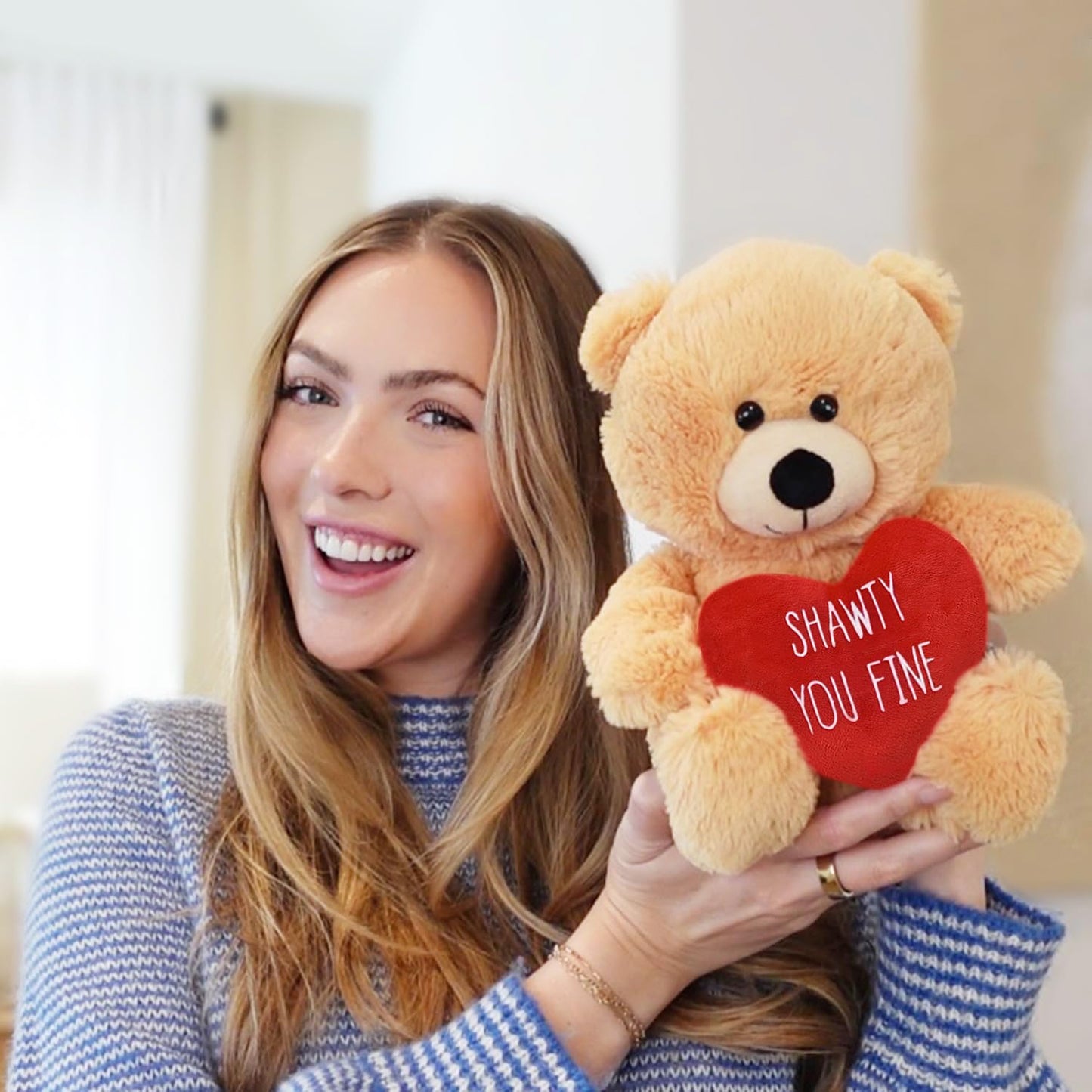 Witty Enterprise 10" Teddy Bear - Funny Couples Gift, Cotton, Beige - Perfect for Engagement, Valentine's, Anniversary, Wedding