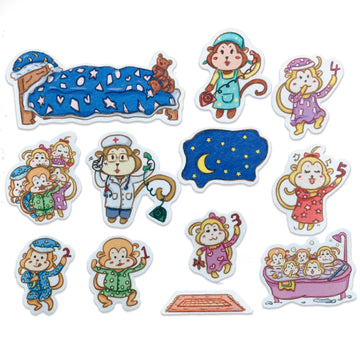 Chefan Felt Flannel Board Stories For Toddler, Five Little Monkeys Jumping On The Bed, Preschool Felt Activities, Flannel Graphi