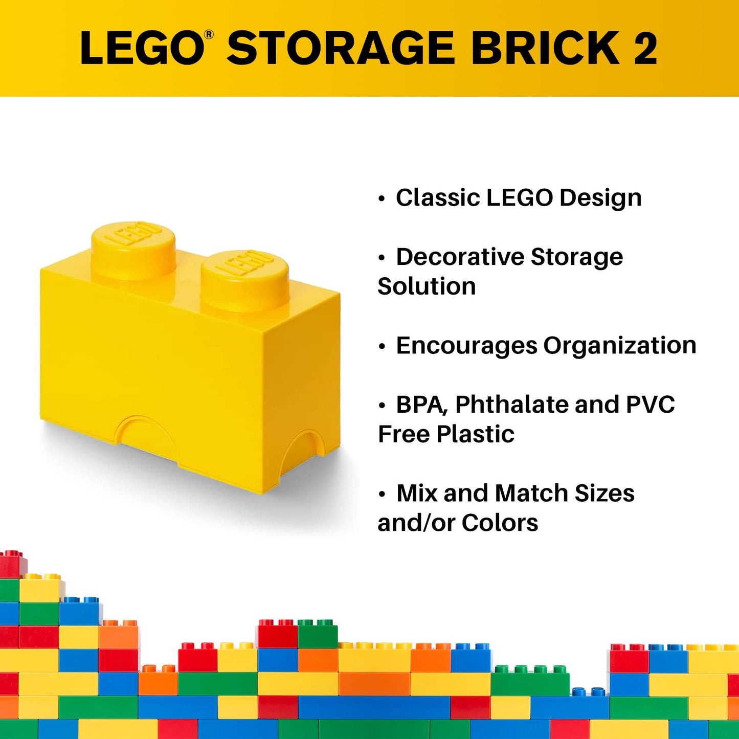 Room Copenhagen Lego Box, Brick 2, Bright Yellow