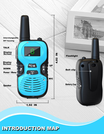 Walkie Talkies For Kids - Rechargeable 4 Pack: Walky Talky For Kids With Charger Battery - Walkie-Talkies Long Range Outdoor, Hiking, Camping Toys For 3-12 Year Old Girls Boys