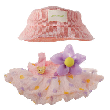 Clothes for Labubu  Skirt Set for Labubu Doll  2 Piece Set Hat Skirt Outfit enhanced Fashion Cute Dress for Labubu Dolls Accessories (NO Doll) (Pink)