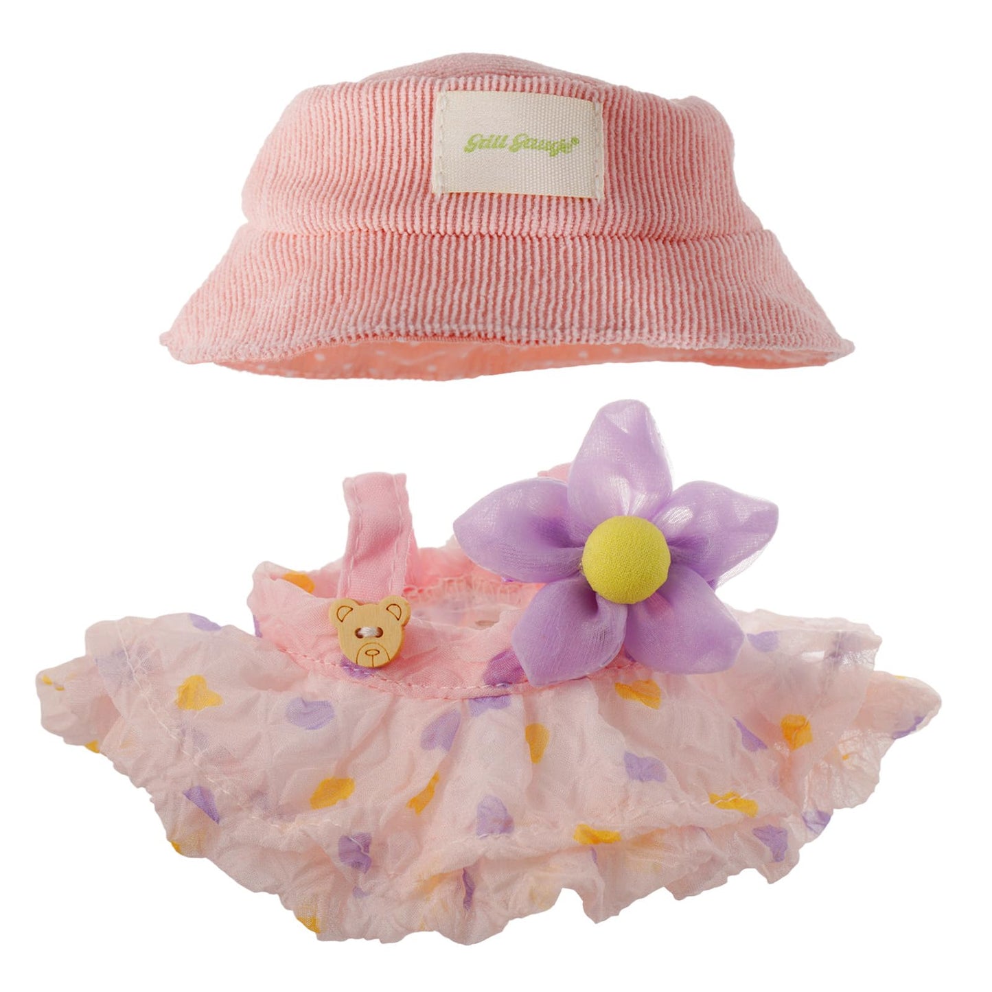 Clothes for Labubu  Skirt Set for Labubu Doll  2 Piece Set Hat Skirt Outfit enhanced Fashion Cute Dress for Labubu Dolls Accessories (NO Doll) (Pink)
