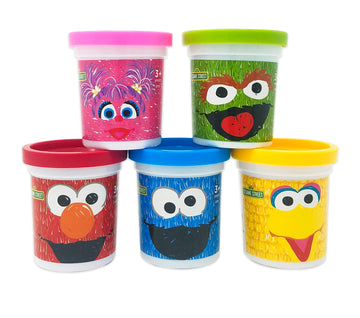 Sesame Street Modeling Dough, 5-Pack, 3oz Cans, Assorted Colors, Elmo, Cookie Monster, Big Bird, Oscar the Grouch, Abby Cadabby,