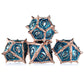 Surpass Dnd Dice 7-Piece Set Metal Dice Set Dragon Eye Dice For Dungeons And Dragons Polyhedra Role Playing Game Set(Blue)