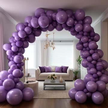 130Pcs Purple Balloons Different Sizes 18'' 12'' 10'' 5'' Balloon Garland Arch Kit Perfect For Birthday Party, Graduation, Baby