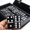 Bucher&Rossini Double 6 Dominoes Set - Classic Black Melamine Game for Adults & Kids, Model YH005GS