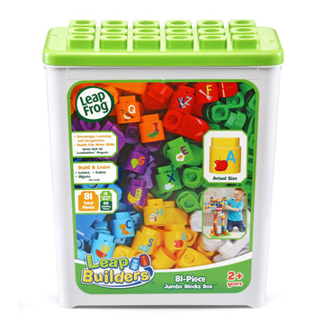 Leapfrog Leapbuilders 81-Piece Jumbo Blocks Box, Green