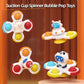 Baby Spinning Top Rattle Toys 3 Pcs, Suction Cup Infant Spinner Toy 12 Months+, Sensory Spin Bath Sucker, Travel Busy Teething Toy For Toddlers, Gifts For 1-3 Year Boy Girl(Group D)